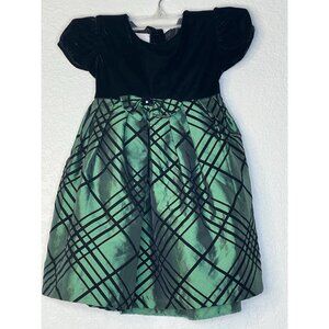La Princess Dress Girls Sz 24 Months Black & Green Velvet Upper